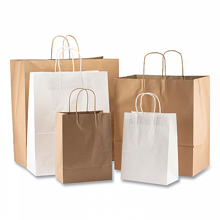 Kraft Paper Bags, Rope Handles, 8