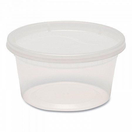 Plastic Deli Container with Lid, 12 oz, Clear, Plastic, 240/Carton (DELI12OZ)