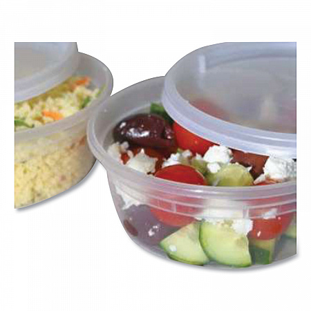 Plastic Deli Container with Lid, 8 oz, Clear, Plastic, 240/Carton (DELI8OZ)