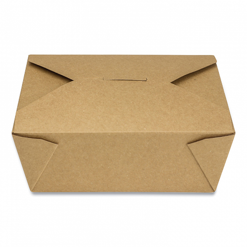 Reclosable Kraft Take-Out Box, 48 oz, 6.93 x 5.62 x 2.4, Brown, Paper, 300/Carton (PAPERBOX8)