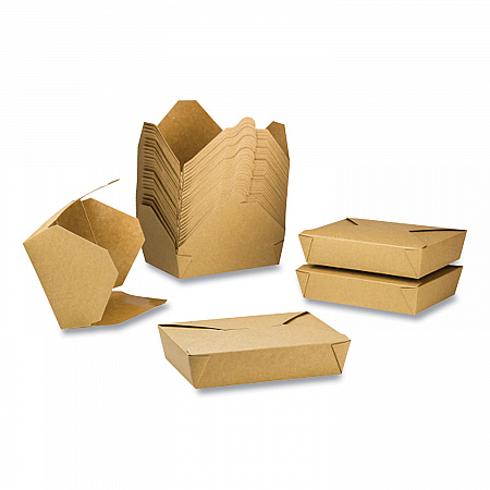 Reclosable Kraft Take-Out Box, 54 oz, 8.51 x 6.3 x 1.8, Brown, Paper, 200/Carton (PAPERBOX2)