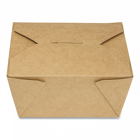 Reclosable Kraft Take-Out Box, 30 oz, 5.06 x 4.27 x 2.4, Brown, Paper, 450/Carton (PAPERBOX1)