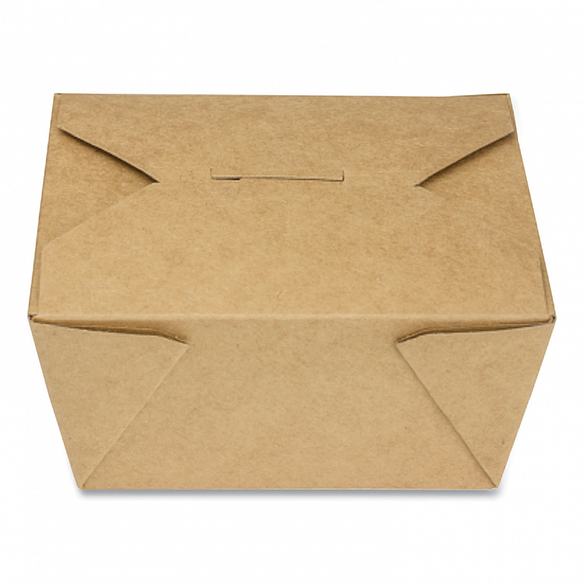 Reclosable Kraft Take-Out Box, 30 oz, 5.06 x 4.27 x 2.4, Brown, Paper, 450/Carton (PAPERBOX1)