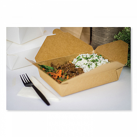 Reclosable Kraft Take-Out Box, 54 oz, 8.51 x 6.3 x 1.8, Brown, Paper, 200/Carton (PAPERBOX2)