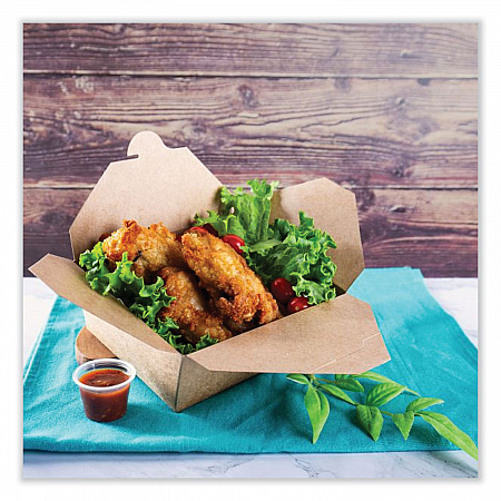 Reclosable Kraft Take-Out Box, 48 oz, 6.93 x 5.62 x 2.4, Brown, Paper, 300/Carton (PAPERBOX8)