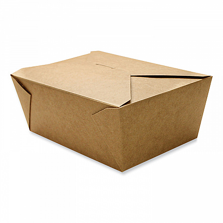 Reclosable Kraft Take-Out Box, 110 oz, 8.93 x 6.65 x 3.5, Brown, Paper, 160/Carton (PAPERBOX4)