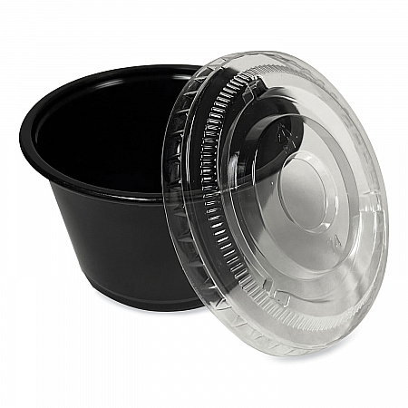 Souffle/Portion Cups, 4 oz, Plastic, Black, 2,500/Carton (PRTN4BL)