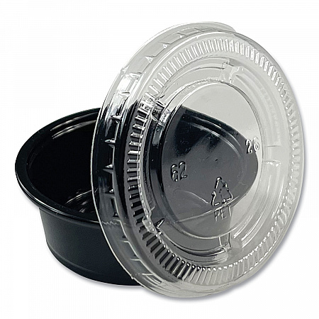 Souffle/Portion Cups, 1.5 oz, Plastic, Black, 2,500/Carton (PRTN15BL)