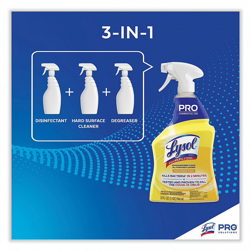 Advanced Deep Clean All Purpose Cleaner, Lemon Breeze Scent, 32 oz Trigger Spray Bottle, 12/Carton (00351)