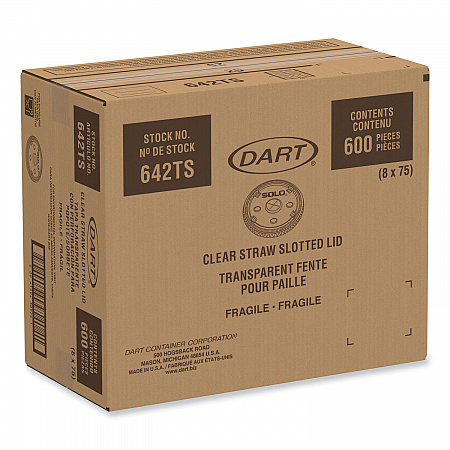 Plastic Cold Cup Lids, Fits 32 oz to 44 oz Cold Cups, Clear, 600/Carton (642TS)