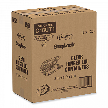 StayLock Clear Hinged Lid Containers, 4.5