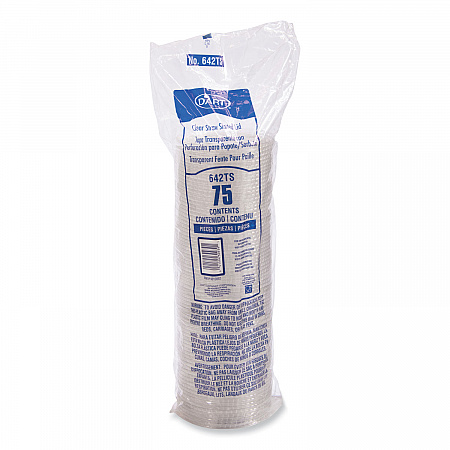 Plastic Cold Cup Lids, Fits 32 oz to 44 oz Cold Cups, Clear, 600/Carton (642TS)