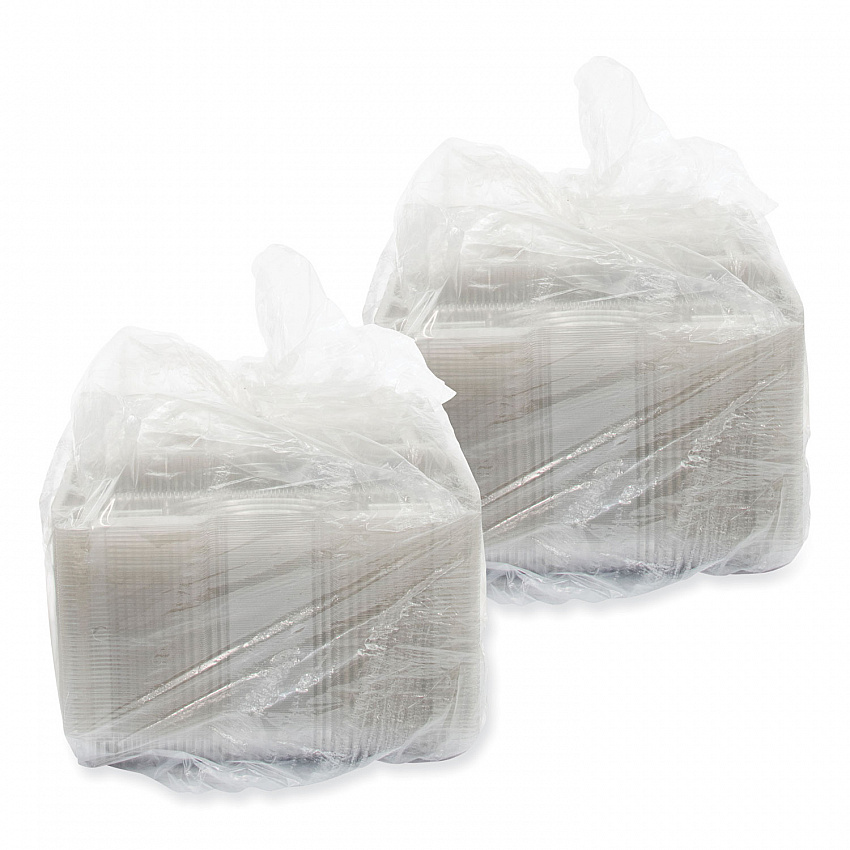 StayLock Clear Hinged Lid Containers, 8 x 13.38 x 2.6, Clear, Plastic, 200/Carton (PET90UT1)