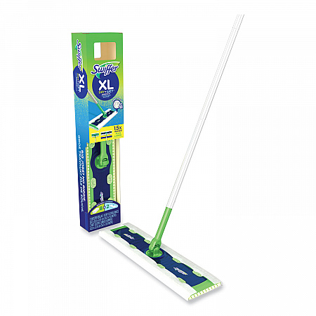 Sweeper Mop, XL Dry + Wet Sweeping Kit, 16.5 x 9 White Cloth Head, 46