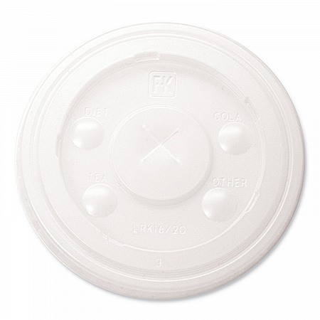 RK Cup Lids, Fits 16 oz to 20 oz Cold Cups, Plastic, Translucent, 1,000/Carton (LRK1620)