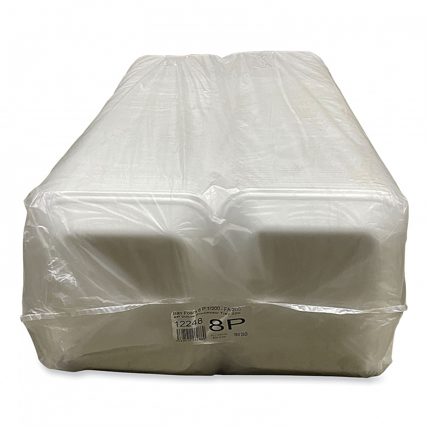 Meat Trays, #8P, 10.8 x 8.82 x 1.5, White, Foam, 200/Carton (8PWH)