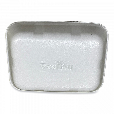 Meat Trays, #20K, 12 x 8.7 x 2.45, White, Foam, 125/Carton (20KWH)