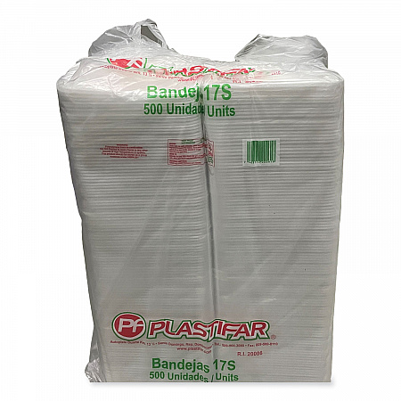 Meat Trays, #17S, 8.5 x 4.69 x 0.64, White, Foam, 500/Carton (17SWH)
