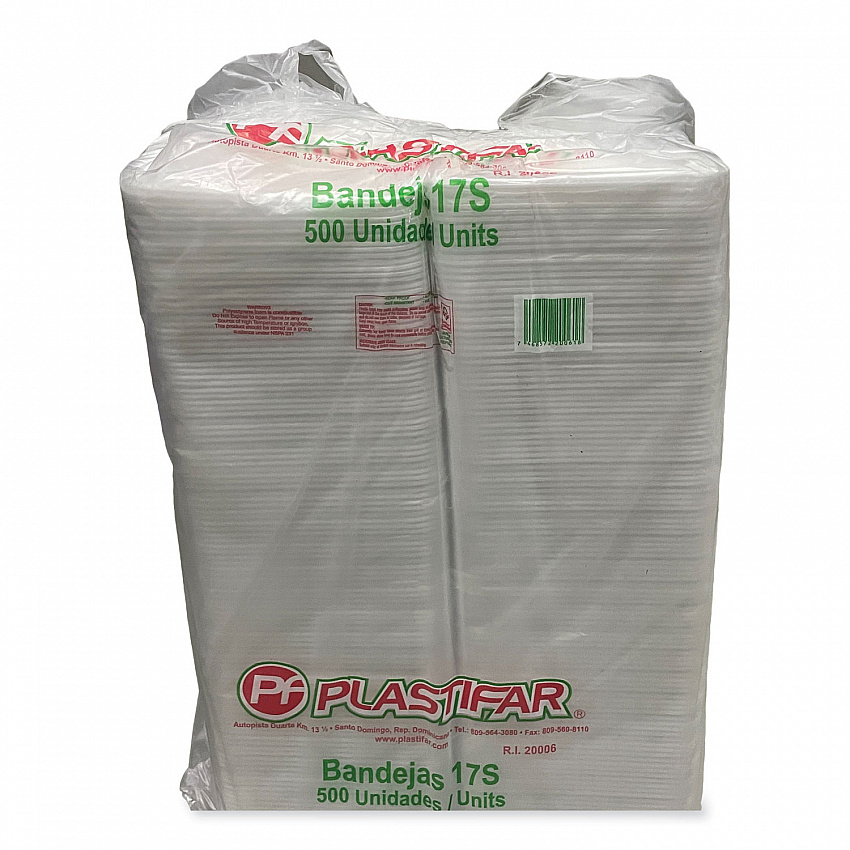 Meat Trays, #17S, 8.5 x 4.69 x 0.64, White, Foam, 500/Carton (17SWH)