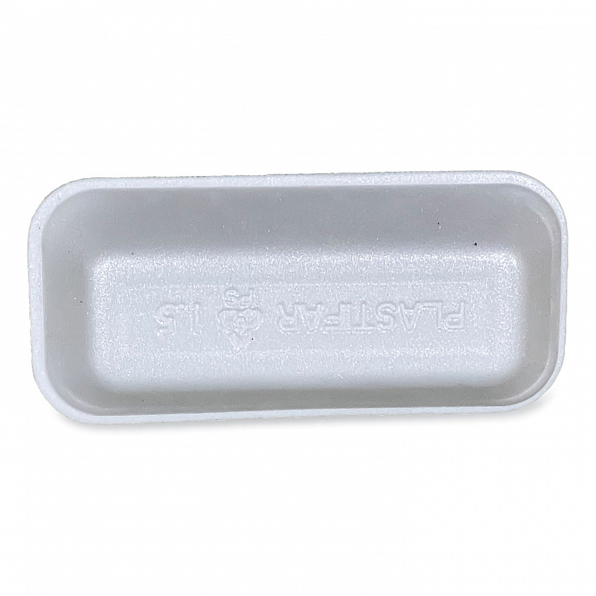 Meat Trays, #1.5, 8.38 x 3.94 x 1.1, White, Foam, 1,000/Carton (15WH)