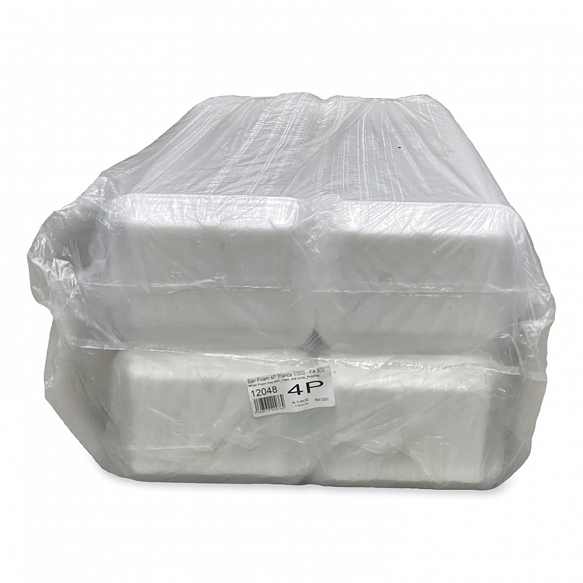 Meat Trays, #4P, 9.5 x 7.19 x 1.2, White, Foam, 500/Carton (4PWH)