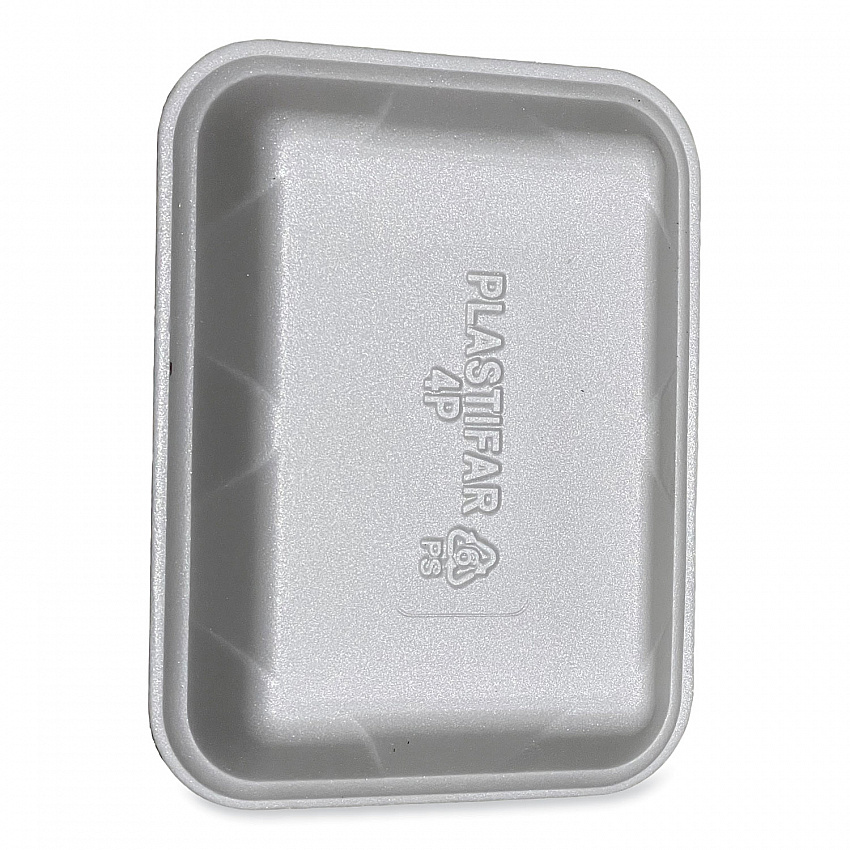Meat Trays, #4P, 9.5 x 7.19 x 1.2, White, Foam, 500/Carton (4PWH)