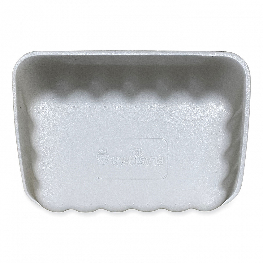Meat Trays, #42K, 8.75 x 6.32 x 2.25, White, Foam, 252/Carton (42WH)