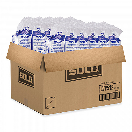 Polypropylene Vented Food Container Lids for 12 oz Food Containers, Clear, Plastic, 1,000/Carton (LVP5120100)