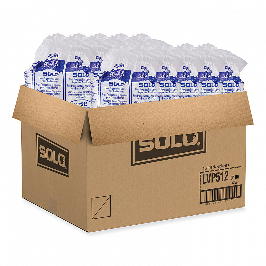 Polypropylene Vented Food Container Lids for 12 oz Food Containers, Clear, Plastic, 1,000/Carton (LVP5120100)