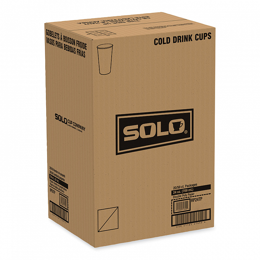 Double Sided Poly Paper Cold Cups, 24 oz, Symphony Design, 50/Sleeve, 20 Sleeves/Carton (RP24TPJ8000)