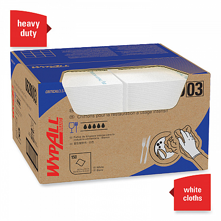 X80 Foodservice Towel, Kimfresh Antimicrobial Hydroknit, 12 x 23.4, Unscented, White/Blue Stripe, 150/Carton (06280)