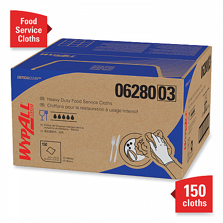 X80 Foodservice Towel, Kimfresh Antimicrobial Hydroknit, 12 x 23.4, Unscented, White/Blue Stripe, 150/Carton (06280)