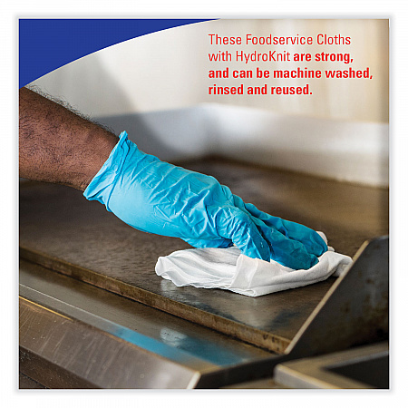 X80 Foodservice Towel, Kimfresh Antimicrobial Hydroknit, 12 x 23.4, Unscented, White/Blue Stripe, 150/Carton (06280)