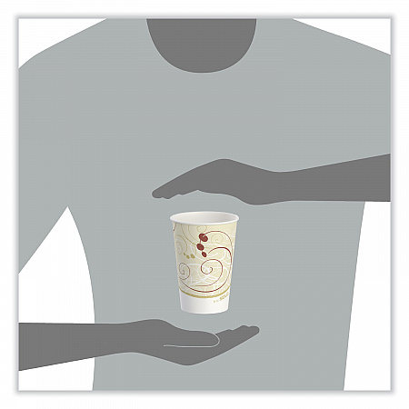 Double Sided Poly Paper Cold Cups, 16 oz, Symphony Design, 50/Sleeve, 20 Sleeves/Carton (RNP16PJ8000)