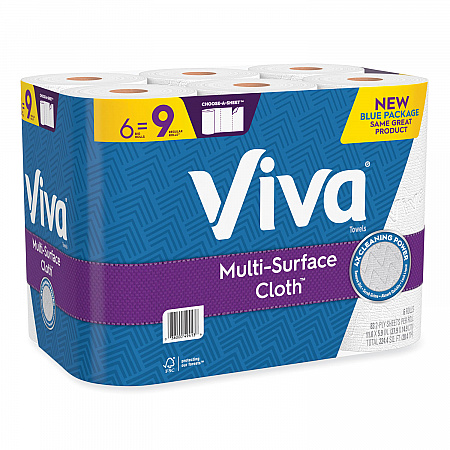 Multi-Surface Cloth Choose-A-Sheet Kitchen Roll Paper Towels 2-Ply, 11 x 5.9, White, 83/Roll, 6 Rolls/Pack, 4 Packs/Carton (49413)