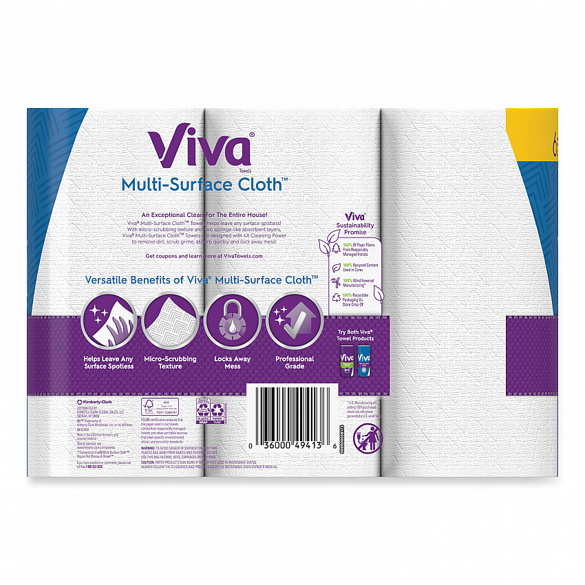 Multi-Surface Cloth Choose-A-Sheet Kitchen Roll Paper Towels 2-Ply, 11 x 5.9, White, 83/Roll, 6 Rolls/Pack, 4 Packs/Carton (49413)