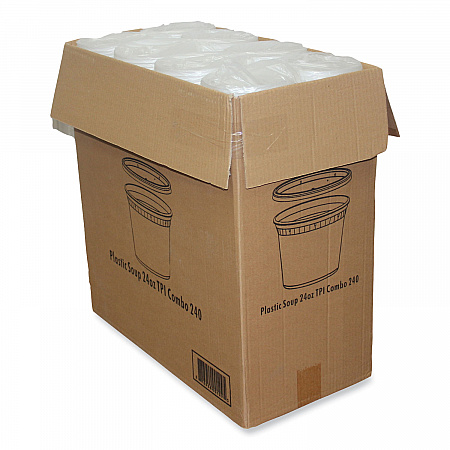 Plastic Deli Container with Lid, 24 oz, Clear, Plastic, 240/Carton (DELI24OZ)