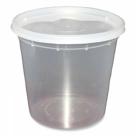 Plastic Deli Container with Lid, 24 oz, Clear, Plastic, 240/Carton (DELI24OZ)