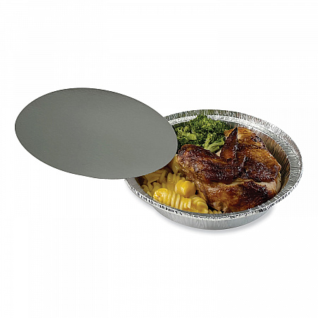 Round Aluminum To-Go Container Lids, Flat Lid, 7