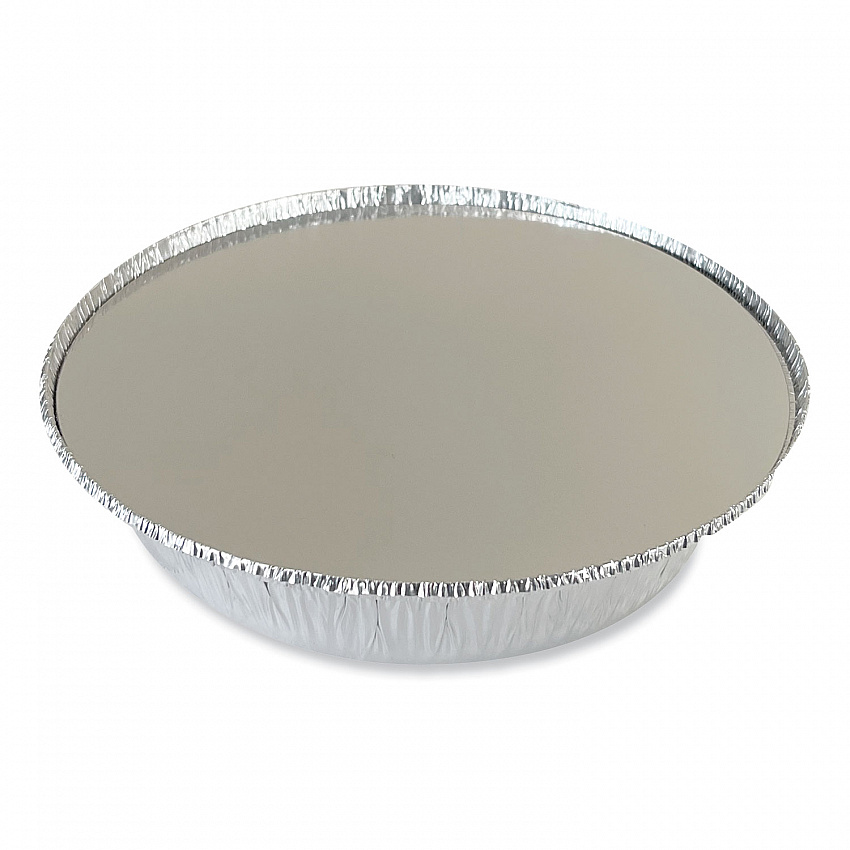 Round Aluminum To-Go Container Lids, Flat Lid, 9" Diameter, Silver, Paper, 500/Carton (ROUND9FLID)