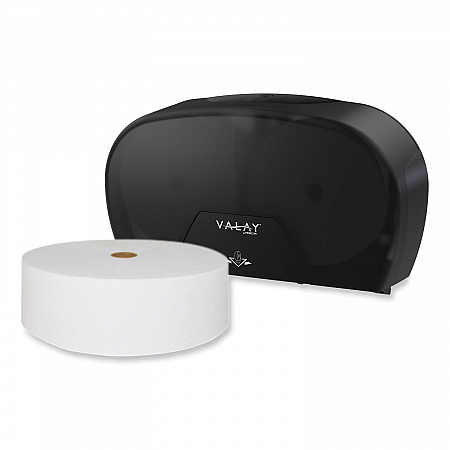 Valay Small Core Jumbo Bath Tissue Dispenser, 5.62 x 11.4 x 21.2, Black (VT1004)