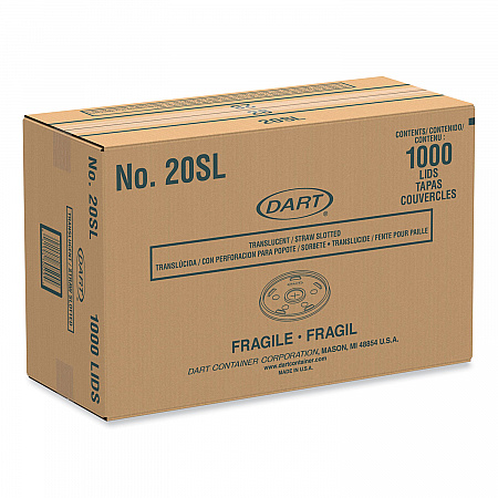 Cold Cup Lids, Fits 8 oz to 32 oz Cold Cups/Containers, Plastic, Translucent, 100/Sleeve, 10 Sleeves/Carton (20SL)