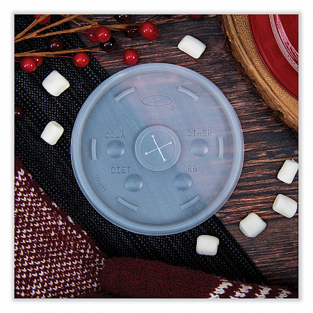 Cold Cup Lids, Fits 8 oz to 32 oz Cold Cups/Containers, Plastic, Translucent, 100/Sleeve, 10 Sleeves/Carton (20SL)