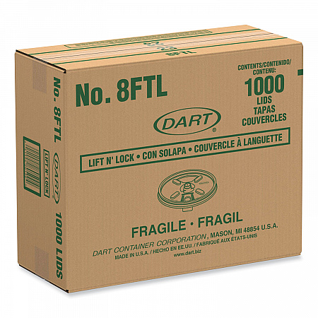 Lift n' Lock Plastic Hot Cup Lids, Fits 8 oz Hot Cups, White, 1,000/Carton (8FTL)