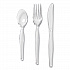 Cutlery Keeper Tray with Clear Plastic Utensils, Heavyweight, Fork/Knife/Spoon, Plastic, Crystal Clear, 180/Pack (CH0180DX7)