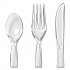 Cutlery Keeper Tray with Clear Plastic Utensils, Heavyweight, Fork/Knife/Spoon, Plastic, Crystal Clear, 180/Pack (CH0180DX7)