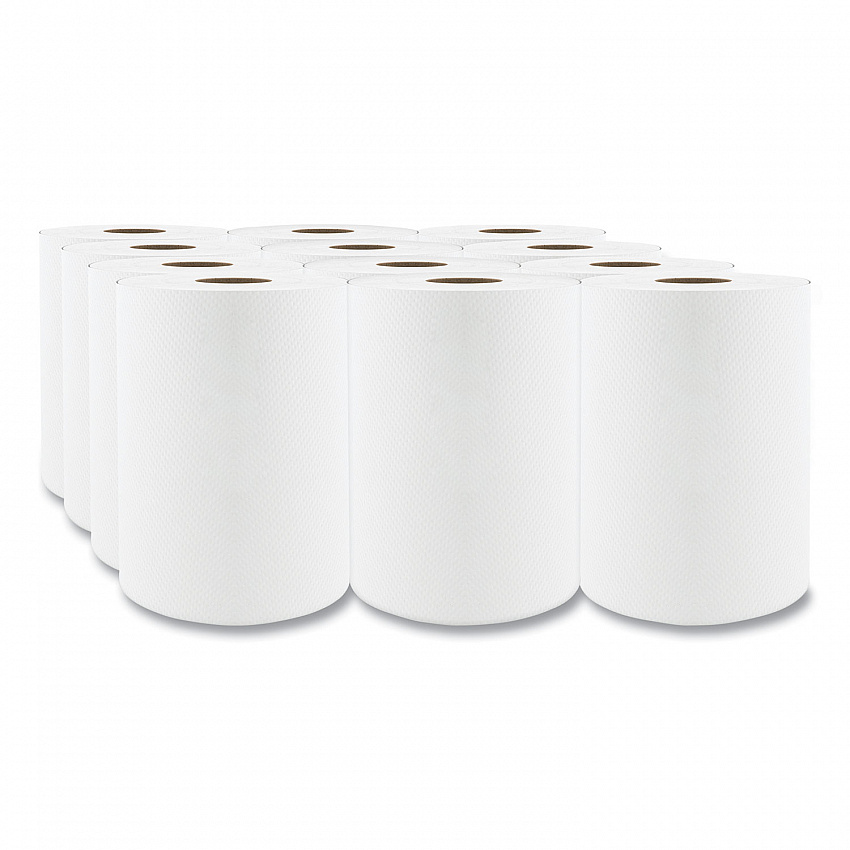 Select Roll Paper Towels, 1-Ply, 7.88" x 350ft, White, 12 Rolls/Carton (H030)