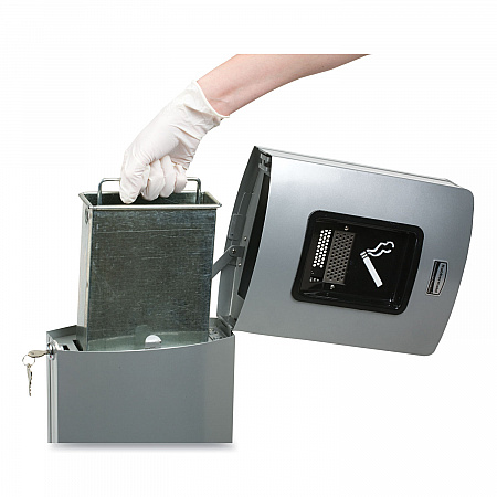 Metropolitan Smokers' Station, Weighted Base, 1.6 gal, Galvanized Liner, 16.8 dia x 42.8h, Black (FGR93400BK)