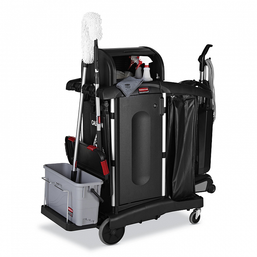 Executive Janitorial Cleaning Cart Locking Cabinet Door Kit, Black (1995833)