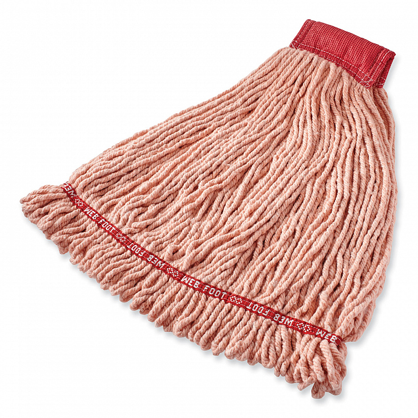 Web Foot BLEND SHRINKLESS Mop Head, Cotton/Synthetic, Small, Orange, 6/Carton (FGA25306OR00)